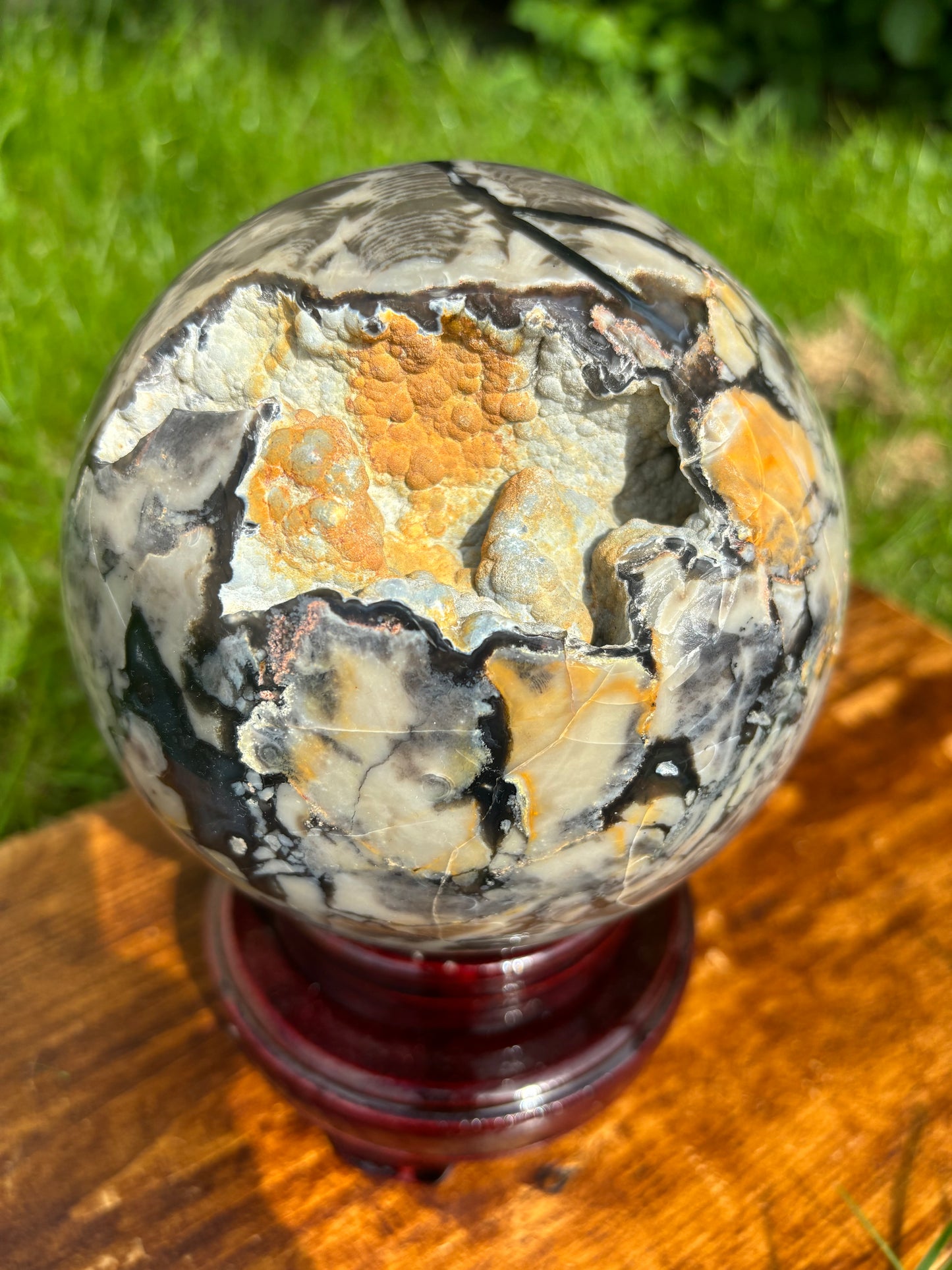 Volcano Agate Statement Sphere